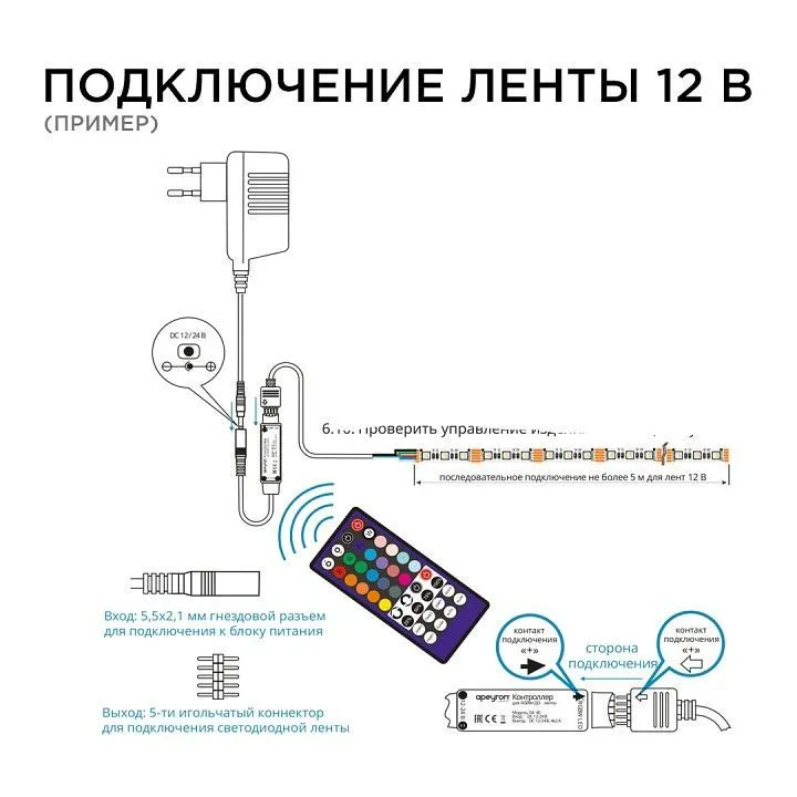 Контроллер-регулятор цвета RGBW с пультом ДУ Apeyron Electrics  04-40