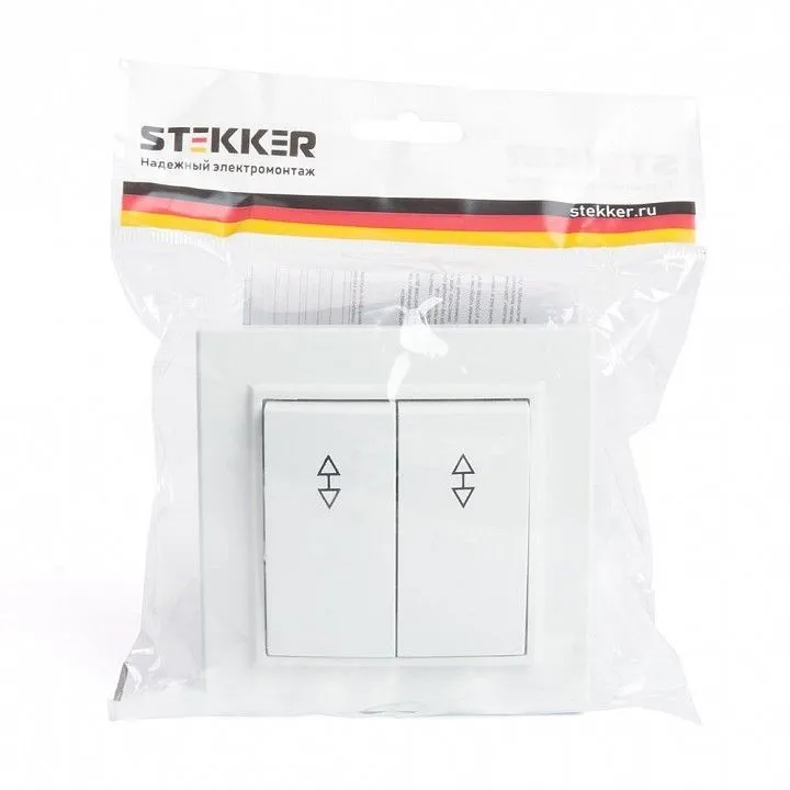 Переключатель двухклавишный Stekker Эрна 39919