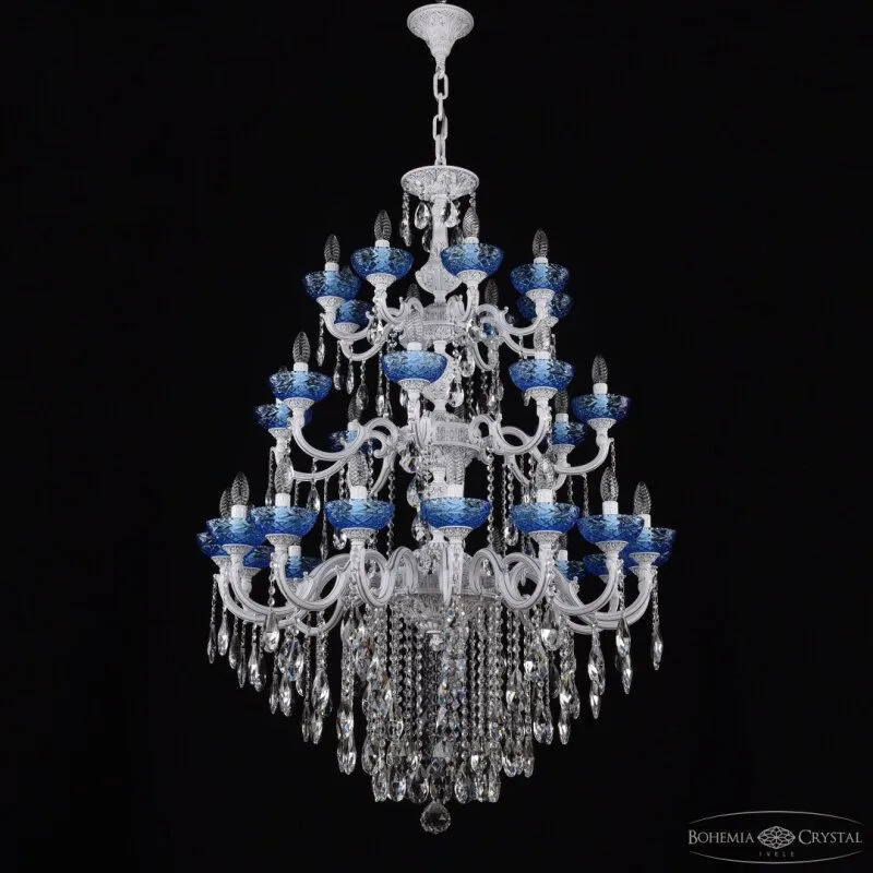 Подвесная люстра Bohemia Ivele Crystal AL7801 AL78101/16+8+8/300/3d B WMN P Aquamarine/M-1F