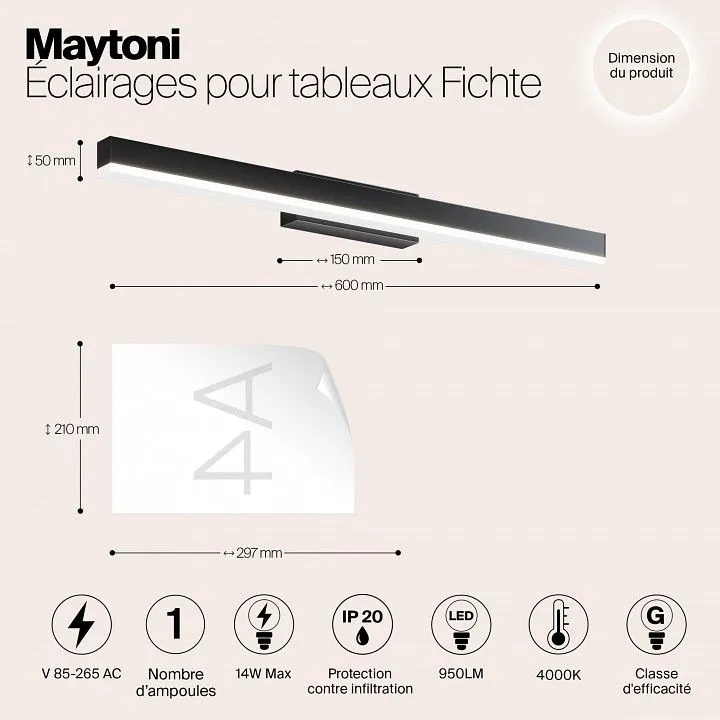 Подсветка для зеркала Maytoni Фихте MIR012WL-L14B4K