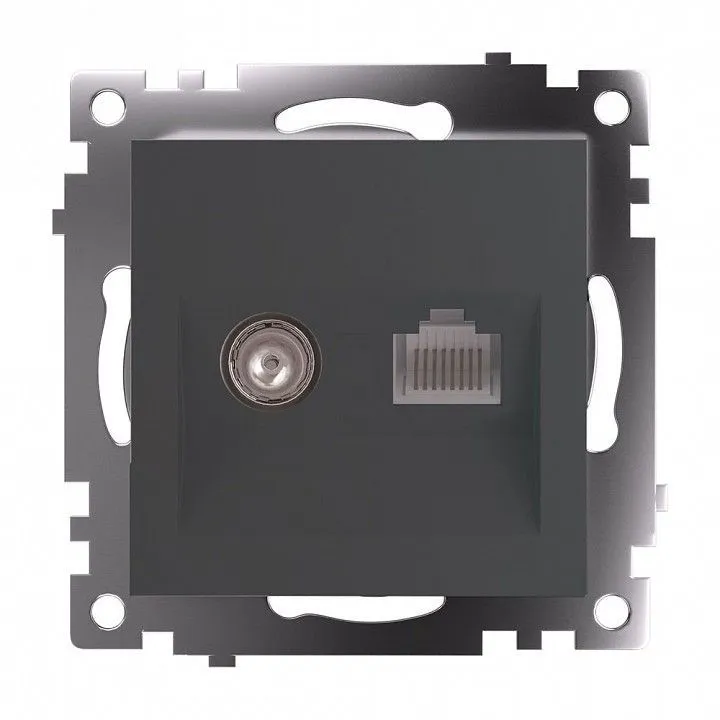 ТВ-розетка и розетка Ethernet RJ-45 без рамки Stekker Катрин 49417