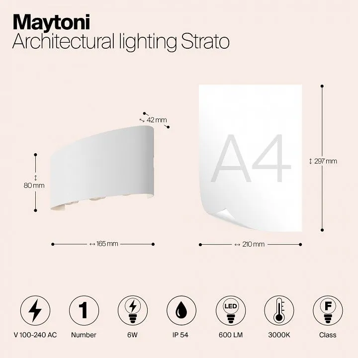 Накладной светильник Maytoni Outdoor Страто O417WL-L6W3K