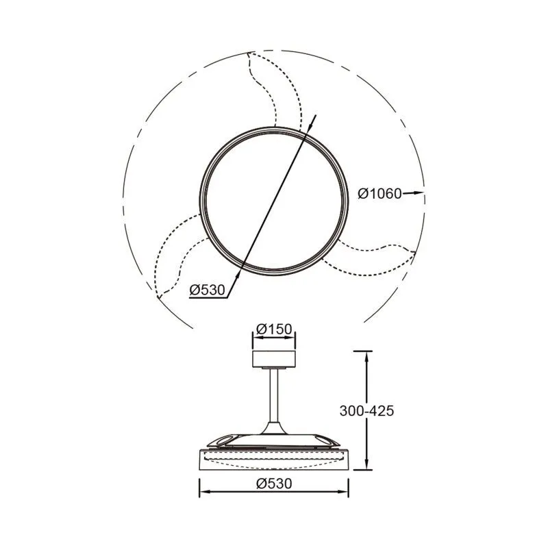 Светильник с вентилятором Mantra GLASS FAN 9525