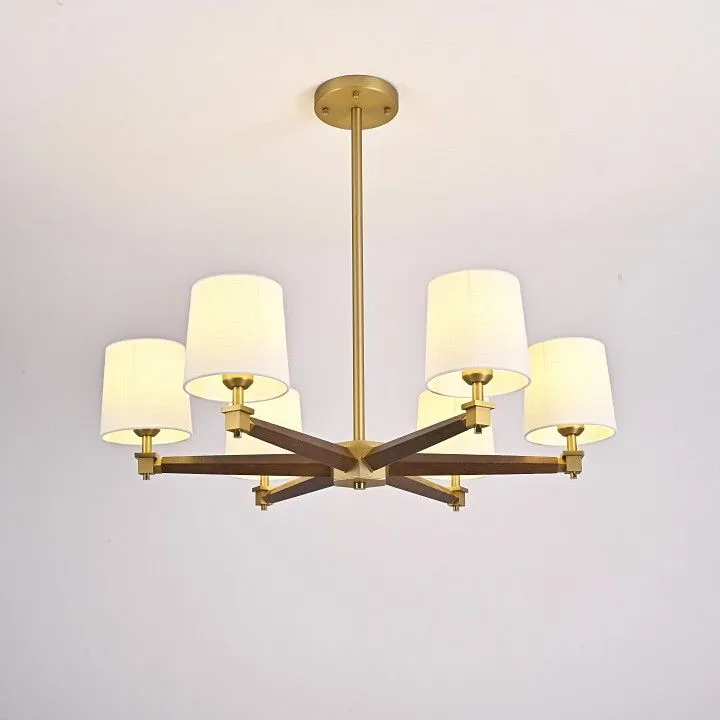 Люстра на штанге Imperiumloft Jorgenson White/Dark wood STAVRA01
