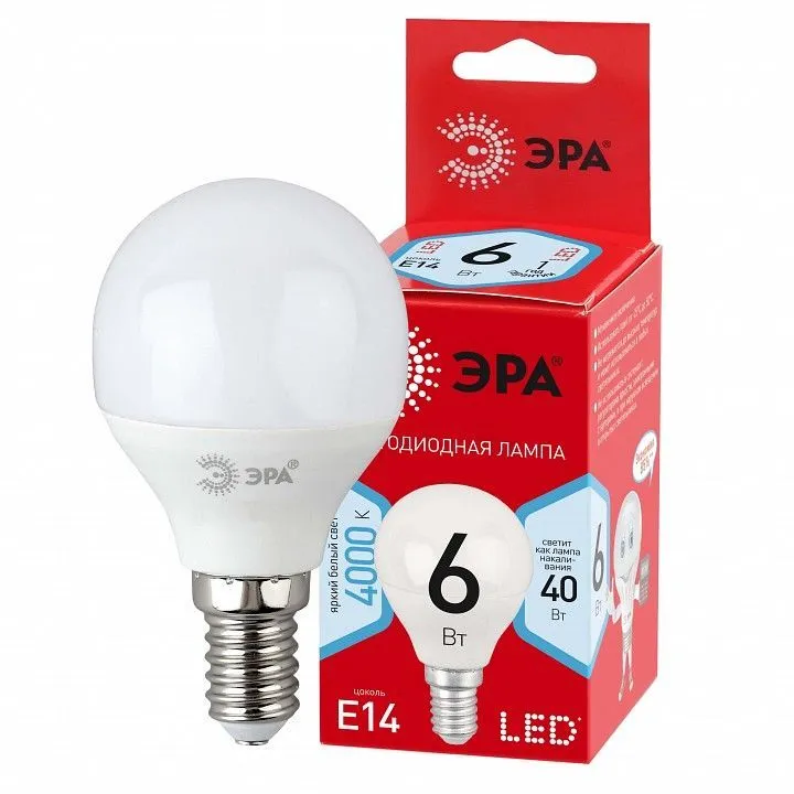 Лампа светодиодная Эра  E14 6Вт 4000K LED P45-6W-840-E14 R