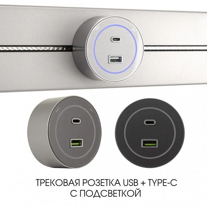 Розетка USB и type C на треке Arte Milano Am-track-sockets-39 399732TS/USB-Type-C Silver