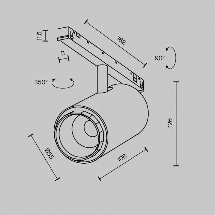 Светильник на штанге Maytoni Technical Фокус Зум TR244-4-12WTW-DSZ-B