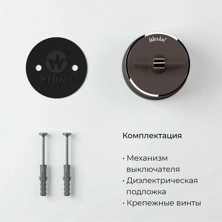 Выключатель одноклавишный с корпусом Werkel Vintage (мокко матовый/хром) W5812052