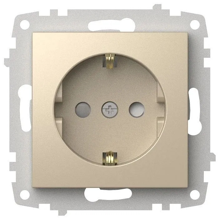 Розетка с заземлением и со шторкой, без рамки Elbi Eleсtriс Zena Vega 609-012500-243