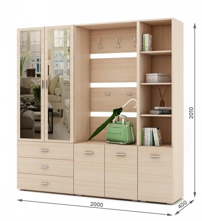 Стенка для прихожей ВМФ Мартин-3 ПРМ-3-ДМ Стенка для прихожей ВМФ Мартин-3 ПРМ-3-ДМ