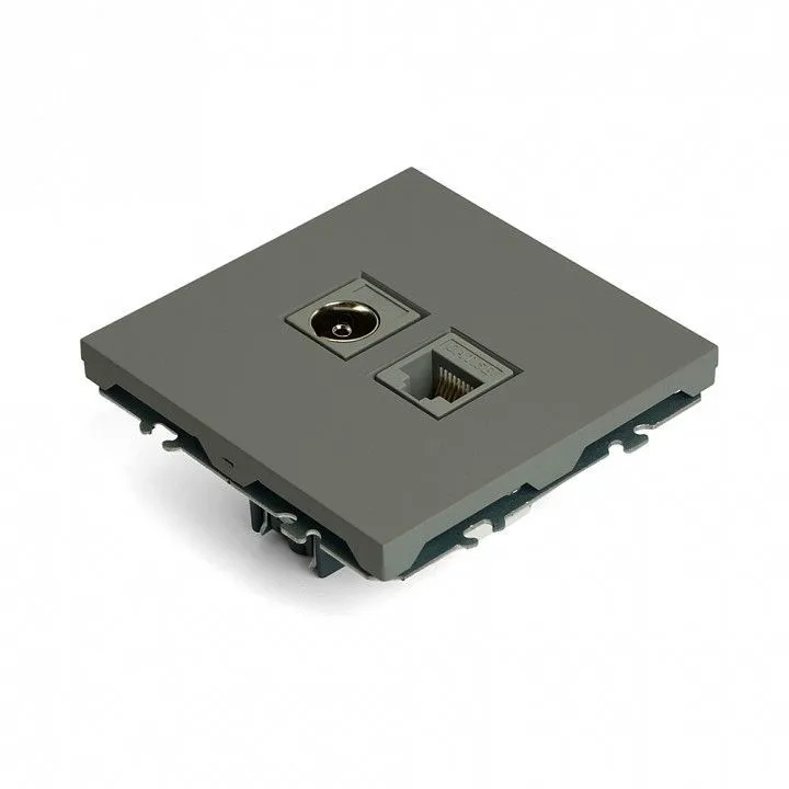 ТВ-розетка и розетка Ethernet RJ-45 без рамки Stekker Эмили 49950