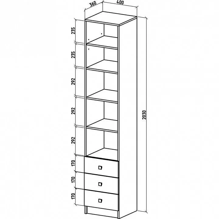 Стеллаж комбинированный Бостон-6