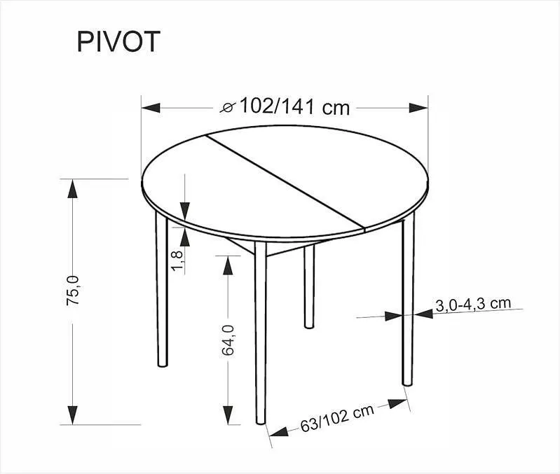 Стол обеденный Pivot 102