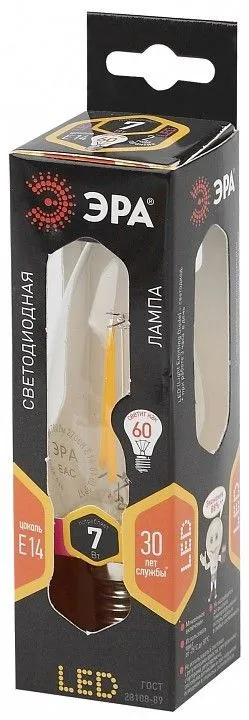 Лампа светодиодная Эра F-LED E14 7Вт 2700K F-LED B35-7W-827-E14