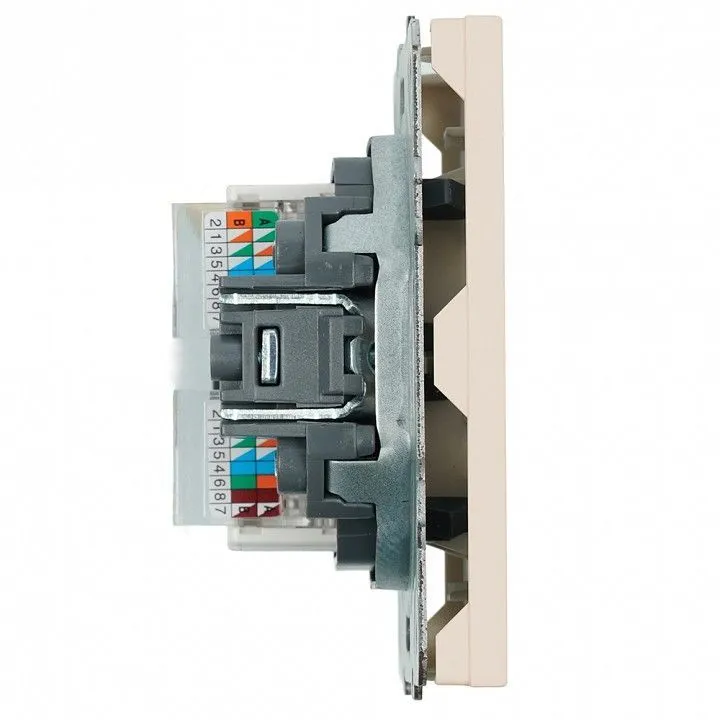 Розетка двойная Ethernet RJ-45 без рамки Stekker Эмили 49900