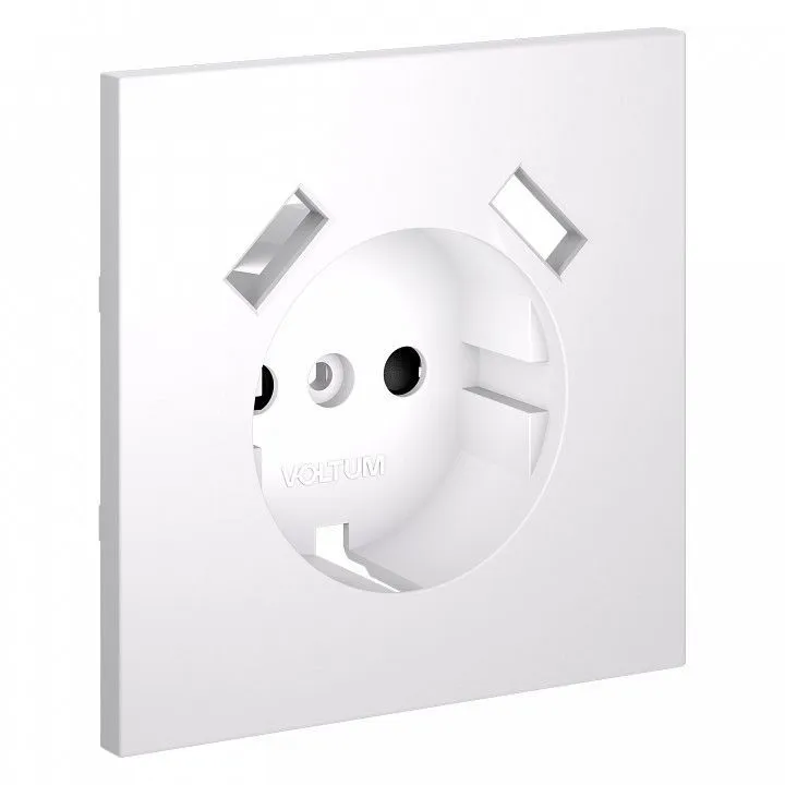 Накладка для розетки с заземлением и со шторками и 2хUSB type A Voltum S70 VLS000902