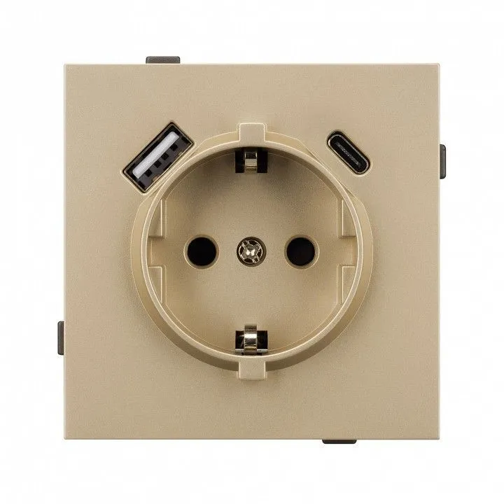 Розетка 2хUSB type A и C без рамки Arlight SCT-TENDO 054608
