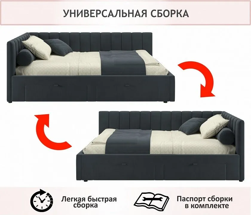 Кровать полутораспальная Milena 2000x1200