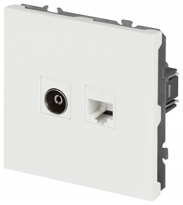 ТВ-розетка и розетка Ethernet RJ-45 без рамки Эра Galaxy Б0070790