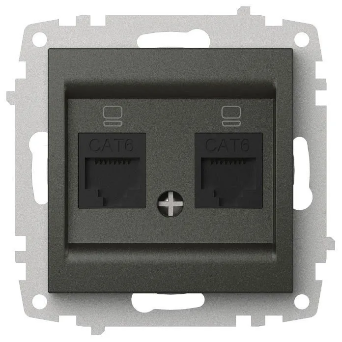 Розетка двойная Ethernet RJ-45 без рамки Elbi Eleсtriс Zena Vega 609-011100-248