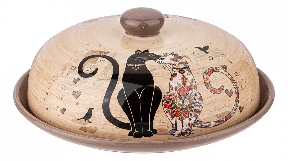 Блюдо с крышкой (23x10 см) Парижские Коты 358-1728