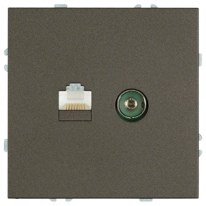 ТВ-розетка и розетка Ethernet RJ-45 без рамки Stekker Эмили 49924