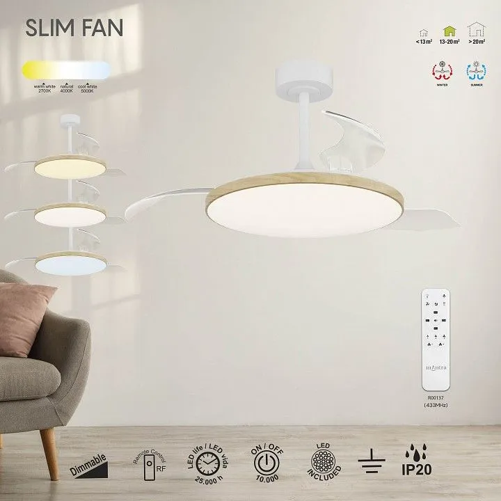 Светильник с вентилятором Mantra SLIM FAN 9007