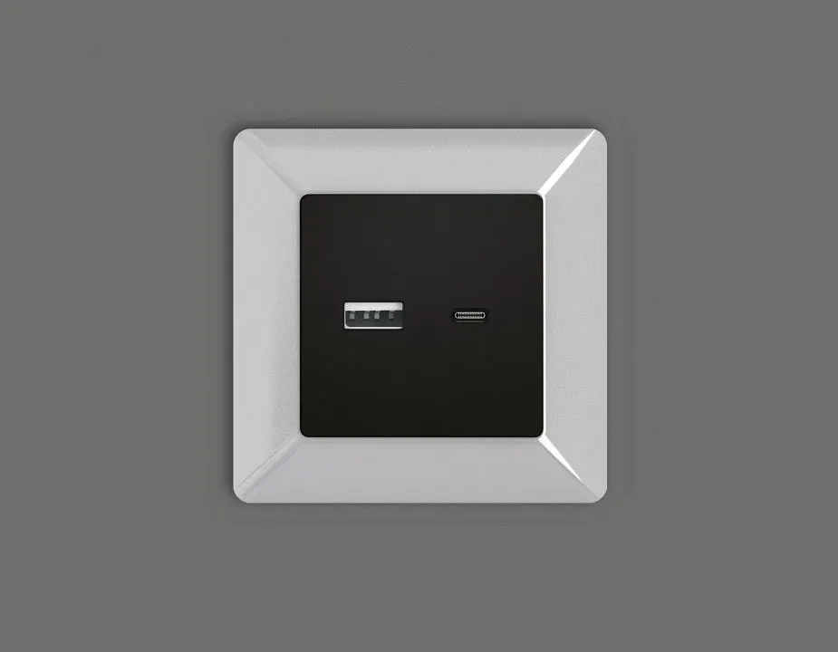 Накладка для розетки type A и C Ambrella Volt ALFA AP8110