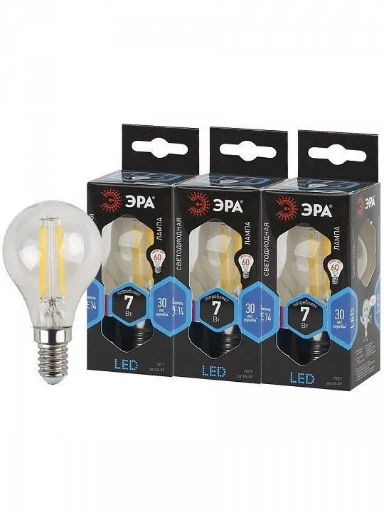 Лампа светодиодная Эра F-LED E14 7Вт 4000K F-LED P45-7W-840-E14