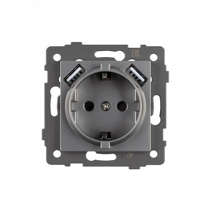 Розетка с заземлением и 2хUSB type A, без рамки Arlight SCT 049820