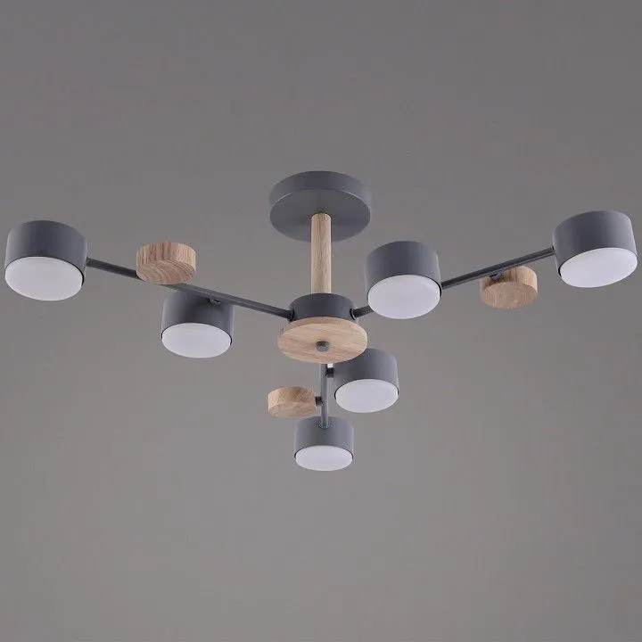 Люстра на штанге Reluce  03758-0.3-06 GREY+WOOD GX53