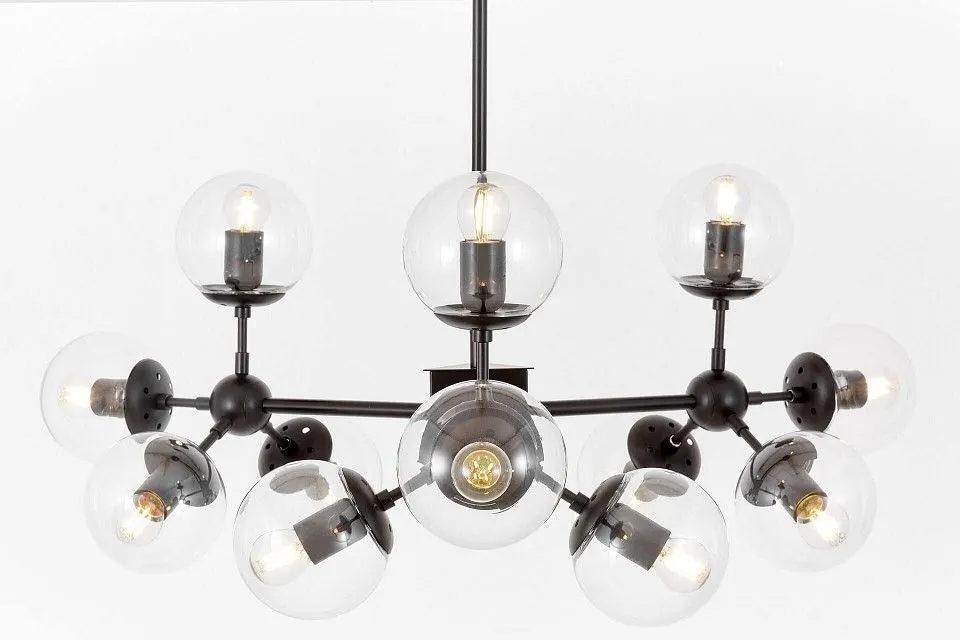 Люстра на штанге LUMINA DECO Zodiak LDP 160-12 BK+PR