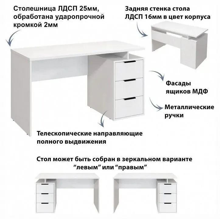 Стол письменный Эконом-стандарт С-407