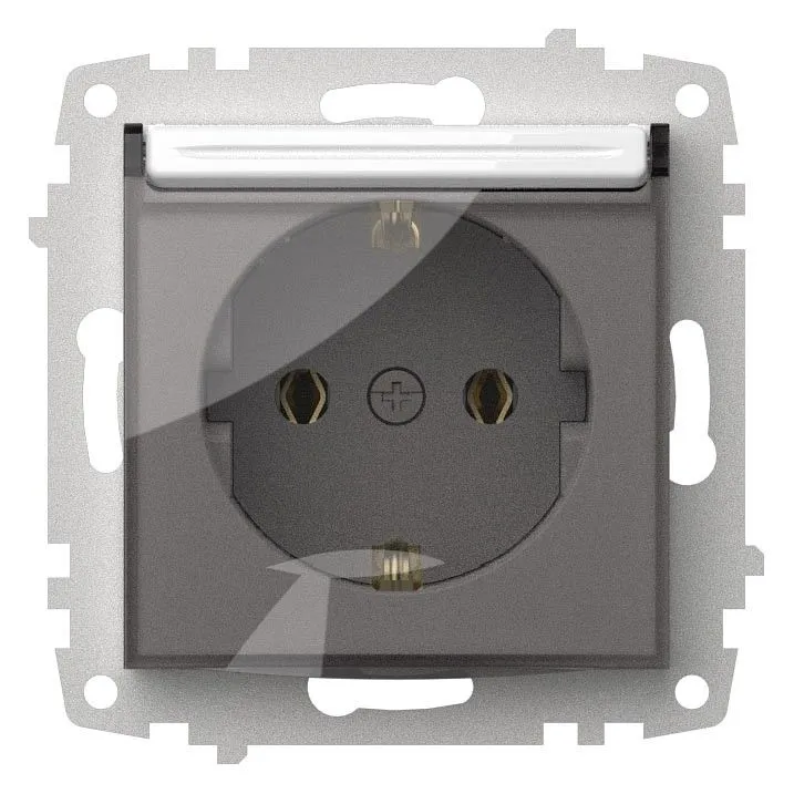 Розетка с заземлением с крышкой, без рамки Elbi Eleсtriс Zena Vega 609-015600-218