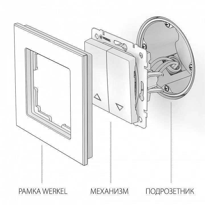 Выключатель для жалюзи без рамки Werkel черный W1124508