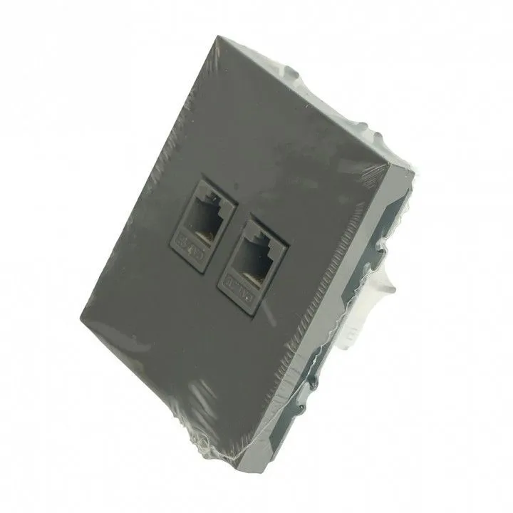 Розетка двойная Ethernet RJ-45 без рамки Stekker Эмили 49952