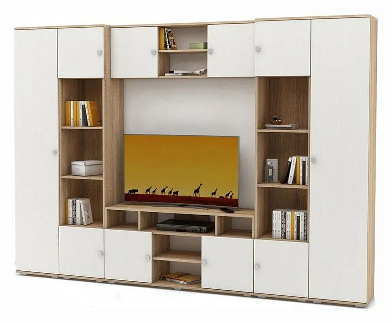 Стенка для гостиной ВМФ Тунис-4 СТНТ-4-ДСБ Стенка для гостиной ВМФ Тунис-4 СТНТ-4-ДСБ