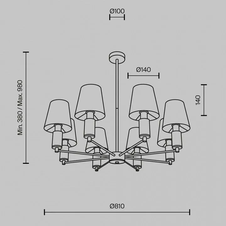 Люстра на штанге Maytoni Лира MOD483PL-08BS