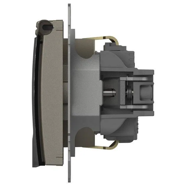 Розетка с заземлением с крышкой, без рамки Elbi Eleсtriс Zena Vega 609-011400-218