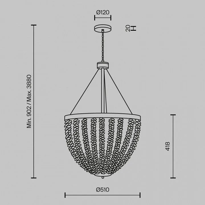 Подвесная люстра Maytoni Интрига MOD440PL-06BS