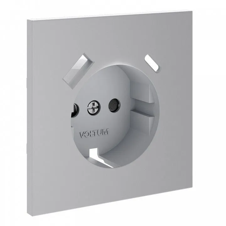 Накладка для розетки с заземлением и со шторками и 2хUSB type A и C Voltum S70 VLS001016