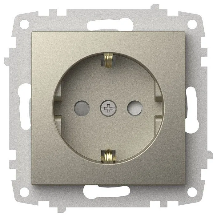 Розетка с заземлением и со шторкой, без рамки Elbi Eleсtriс Zena Vega 609-011400-243