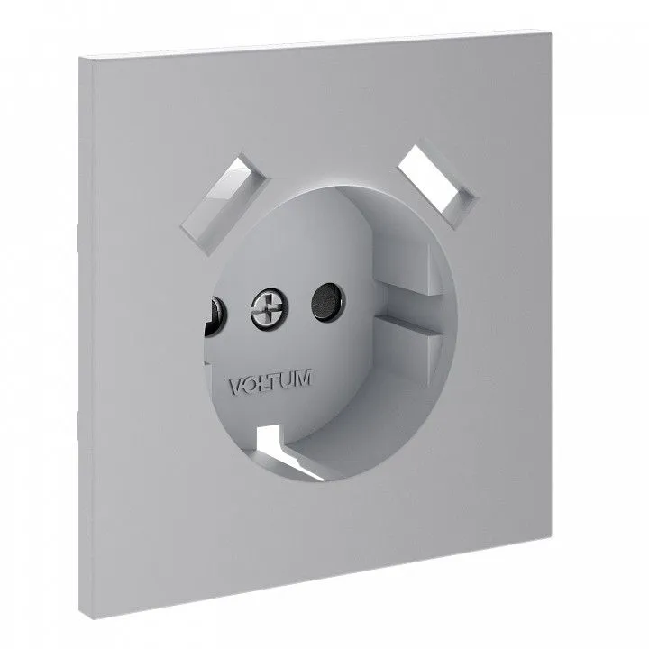 Накладка для розетки с заземлением и со шторками и 2хUSB type A Voltum S70 VLS000916