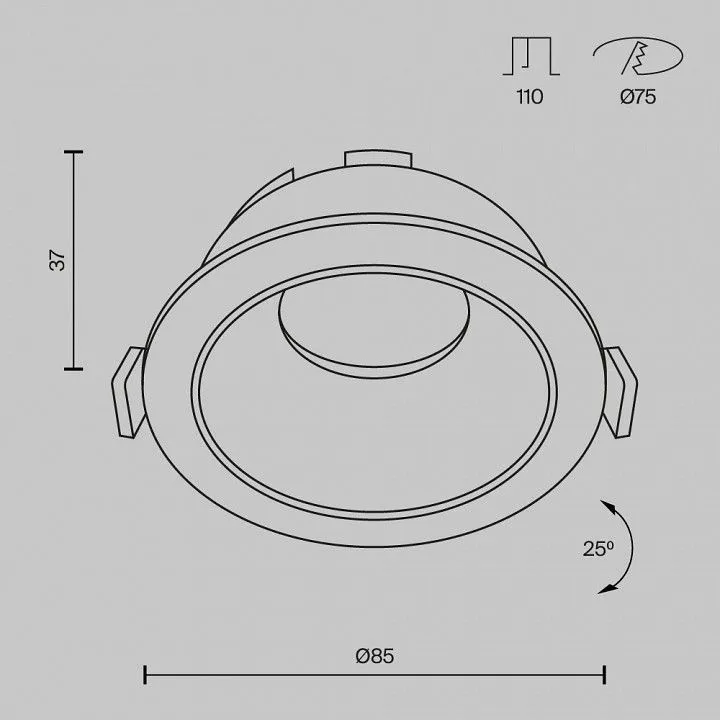 Встраиваемый светильник Maytoni Technical Пай DL051-U-1W