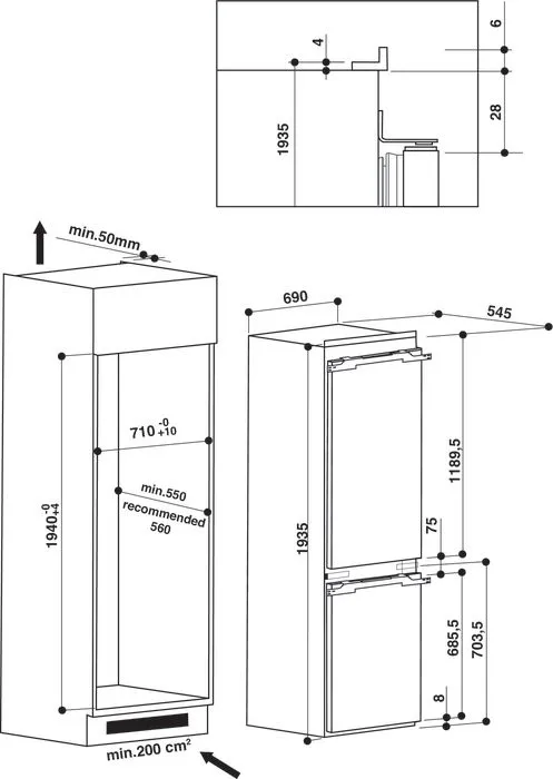 Встраиваемый холодильник KitchenAid KCBDS20701