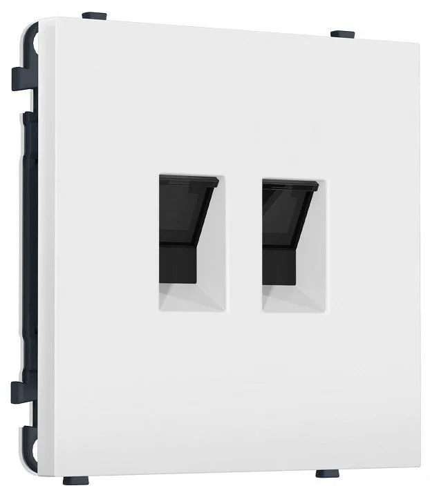 Розетка двойная Ethernet RJ-45 и со шторками, без рамки Ambrella Volt MS MS832110