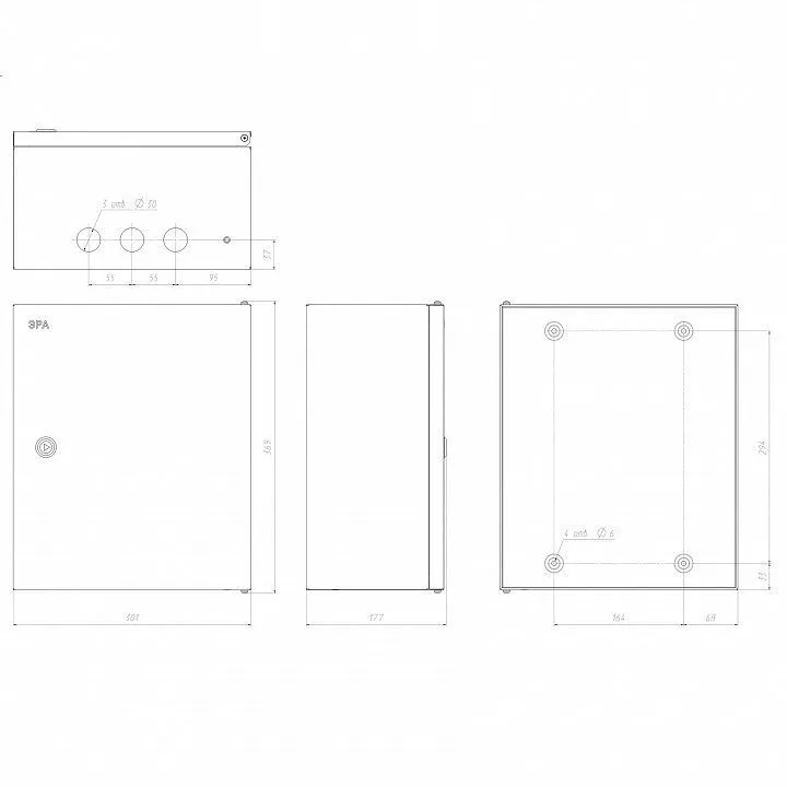 Электрический щиток накладной Эра  SHMPg-03_IP54_SIMPLE