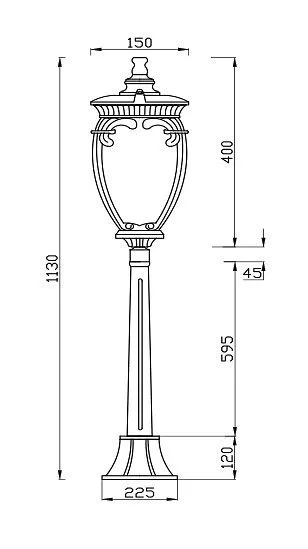 Наземный высокий светильник Maytoni Outdoor Флер O414FL-01GB1
