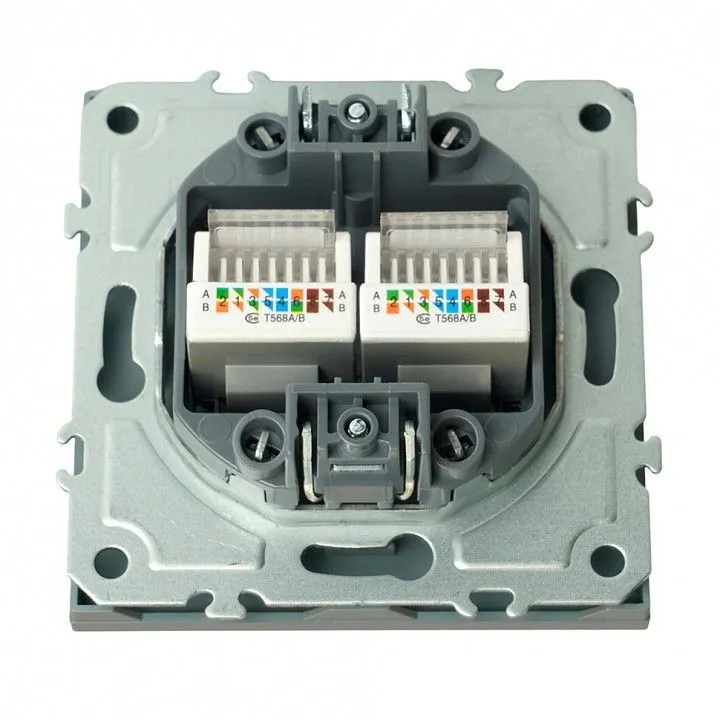 Розетка двойная Ethernet RJ-45 без рамки Stekker Эмили 49952
