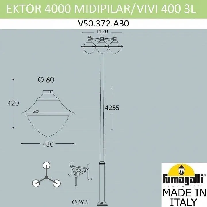 Фонарный столб Fumagalli Vivi V50.372.A30.LXH27